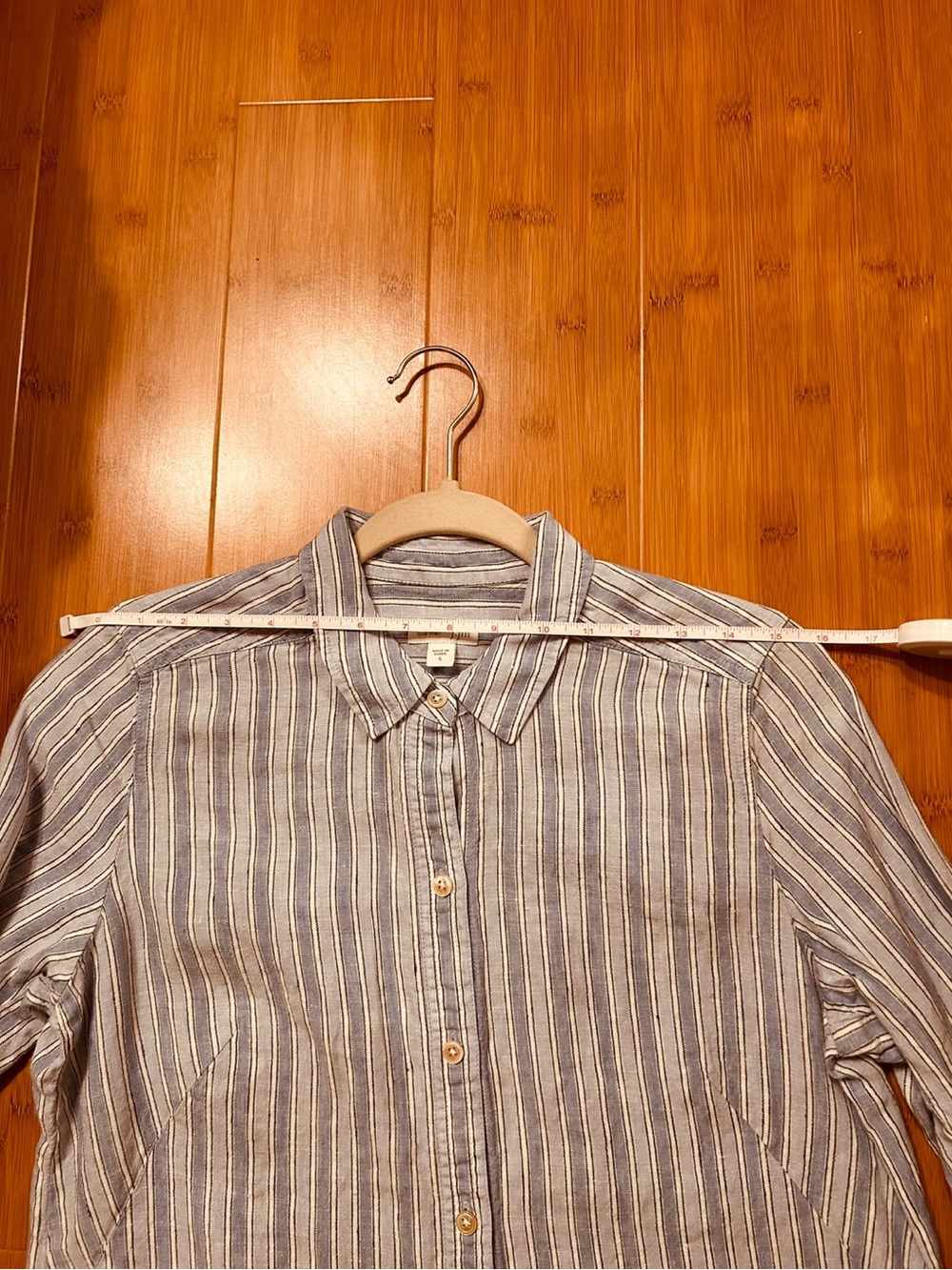 J. Jill Light Blue Striped Shirt Dress - Picture 4 of 7